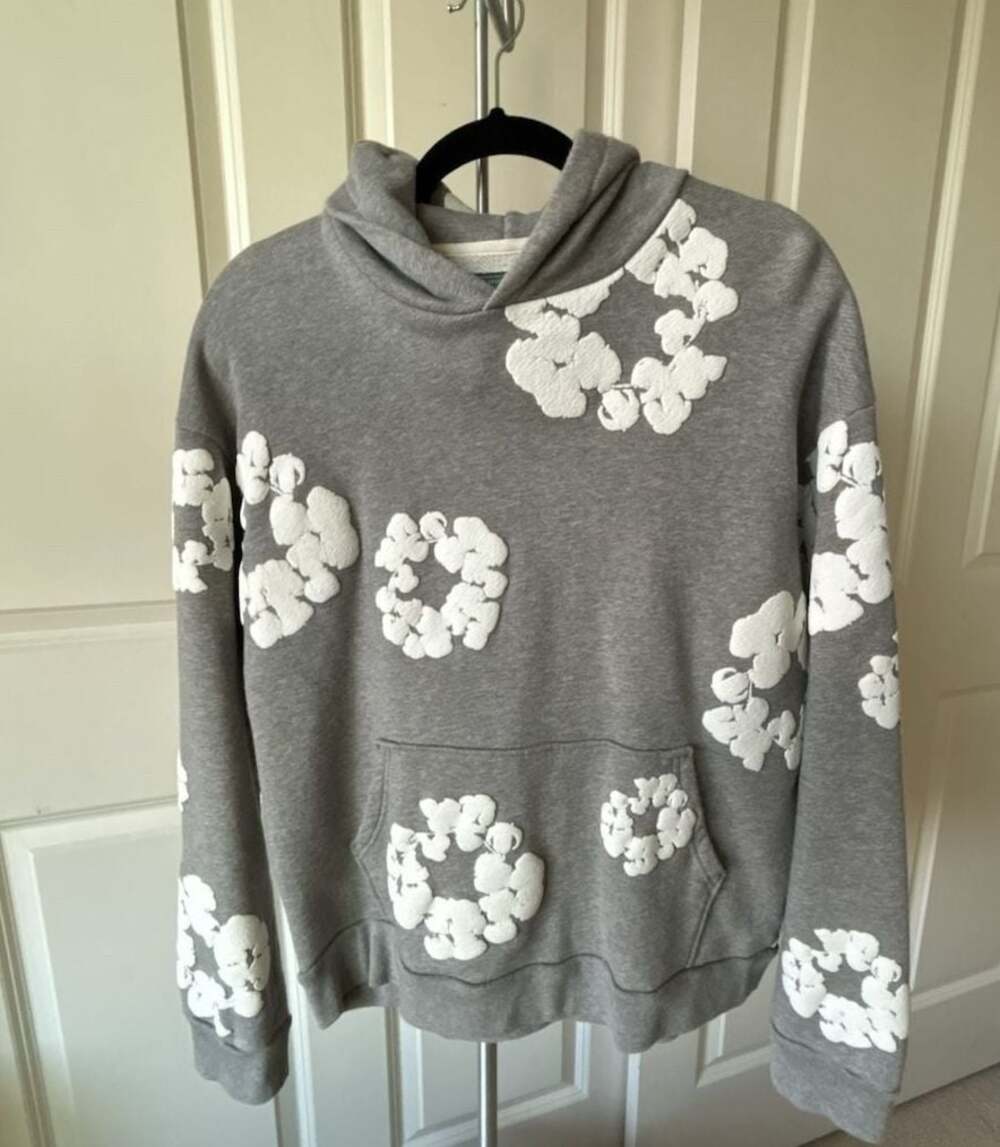 Denim Tears Cotton Wreath Hoodie Grey Size L